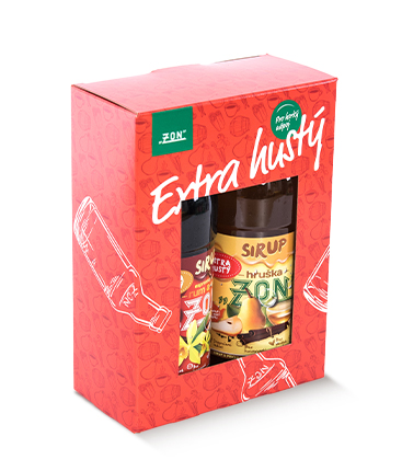 Dárkové balení sirupů - Hruška se skořicí, Rum s vanilkou